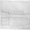 Glasgow, University Chapel.
Photographic copy of plan and section of new gallery.