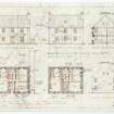 Photographic copy of plans, section and elevations showing alterations.