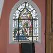 Detail of stained glass War Memorial window