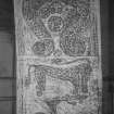 Photographic copy of rubbing showing the reverse of Rodney's Stone Pictish cross slab, Brodie.

