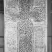 Photographic copy of rubbing showing the face of Rodney's Stone Pictish cross slab, Brodie.