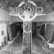 View of St John's Cross from West in the museum, Iona.