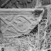 View of reverse of fragment of cross shaft, EC 7, from Kilfinan Church, Kilfinan.