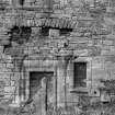 Kilbirnie Castle. Detail of blocked up doorway on N side of angle of tower.