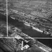 Barclay, Curle and Co, Ltd, Elderslie Shipyard and Braehead Power Station, under construction,   Scotstoun, Renfrew, Lanarkshire, Scotland, 1950. Oblique aerial photograph taken facing north.  This image has been produced from a crop marked negative.