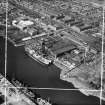 Barclay, Curle and Co, Ltd, north British Diesel Engine Works,  Whiteinch, Govan, Lanarkshire, Scotland, 1950. Oblique aerial photograph taken facing north.  This image has been produced from a crop marked negative.