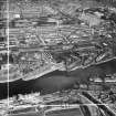 Glasgow, general view, showing Barclay, Curle and Co, Ltd, Clydeholm Shipyard, south Street and Victoria Park,   Whiteinch, Govan, Lanarkshire, Scotland, 1950. Oblique aerial photograph taken facing north-east.  This image has been produced from a crop marked negative.