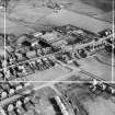 Cruikshank and Co, Ltd, Denny Iron Works, Mydub, Denny, Stirlingshire, Scotland, 1950. Oblique aerial photograph taken facing south-east.  This image has been produced from a crop marked negative.