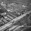 Glasgow, general view, showing Arbuckle, Smith and Co, Bonded Warehouse, Stanley Street and Kinning Park Goods Station,   Pollokshields, Govan, Lanarkshire, Scotland, 1950. Oblique aerial photograph taken facing north-east.  This image has been produced from a crop marked negative.