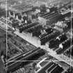 Glasgow, general view, showing Arbuckle, Smith and Co, Bonded Warehouse, Stanley Street and Kinning Park Goods Station,   Pollokshields, Govan, Lanarkshire, Scotland, 1950. Oblique aerial photograph taken facing north.  This image has been produced from a crop marked negative.