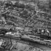 General view, showing Peter Anderson Ltd. Bridge Mill, Huddersfield Street and Gala Water, Galashiels, Selkirkshire, Scotland, 1939.  Oblique aerial photograph taken facing south. 