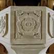Font from Kinkell Old Parish Church now in St John's Episcopal Church, Aberdeen.
Detail of panel bearing a rose.
