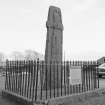 View of face of Fowlis Wester Pictish cross slab.