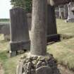 General view with memorial pillar to Thomas Davidson, Kilconquhar Old Parish Churchyard.

