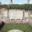 View of burial plaque to William Playfair, Physician d. 1903, St Andrew's Cathedral  Eastern cemetery.