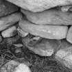 Blackhouse C, Village.
View of South building interior ?, tethering ring.