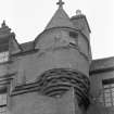 Fyvie Castle. Detail of corbel course on facade.