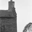 Farnell Castle. Detail of crowsteps on E. gable.