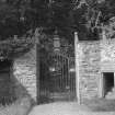 Grandtully castle.
General view of entrance gate.