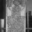 Photographic copy of a rubbing showing face of Reay cross slab.