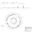 Delfour ring cairn, RCAHMS measured plan and sections