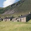St Kilda Village. General view of houses 4 and 5 and blackhouses.