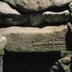 St Kilda, Village Bay. Cleit 74, cross-incised stone re-used as lintel.