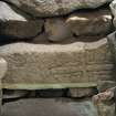 St Kilda, Village Bay. Cleit 74, cross-incised stone re-used as lintel.