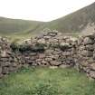 St Kilda, Village Bay. Blackhouse T, interior of north gable.