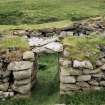 St Kilda, Village Bay. Blackhouse V, view of doorway.