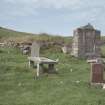 General view of burial ground, Cross Kirk, Shetland.
