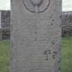 Monument to Andrew Ollason, Sheriff Officer, d, 1872,St Mary's Church burial ground, Bressay,  Shetland.