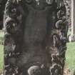 View of headstone to James Brown d. 1743, Colinton Parish Churchyard, Edinburgh.