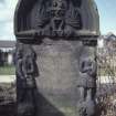 View of headstone to Francis Glog  d. 1732 and Elizabeth Dury d.1748, Corstorphine Parish Churchyard, Edinburgh.