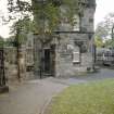 View of entrance to  Duddingston Parish Church and graveyard, Edinburgh.