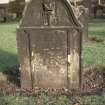 View of headstone to Elizabeth Robertson, d. 1734, Restalrig Parish  Churchyard, Edinburgh.