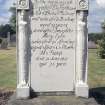 View of cast iron monument to Elizabeth Burns d. 1817, Whitburn Parish Churchyard.