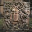 View of headstone showing trumpeting putti and death head, Auld Kirk of Ayr churchyard.