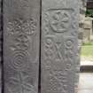 View of carved graveslabs dated 1712 and 1707, Kilmartin churchyard.