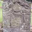 Detail of headstone to William McHutcheon d.1738, St Kessog's Churchyard, Luss.