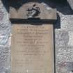 View of mural tablet in memory of master mariner Harcourt Stewart, d.1851, Sorn Parish Churchyard.