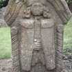 View of headstone to Robert Wyld d. 1705, Walston Parish Churchyard.