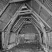 Fernaig cruck-framed barn, interior.
General view of South end.