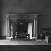 4 Hunter Square. Interior. Detail of fireplace in telling hall
