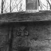 Comiston House. Carved stone in lodge of Comiston House dated 1610.