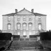 Edinburgh, Frogston Road East, Morton Hall House.
View of house from East, looking up the garden steps.