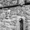 St Clement's Church, Rodel. Sculpture on west face of tower.