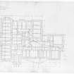 Photographic copy of plan showing foundations, drains and cesspool, Aros House, Mull.