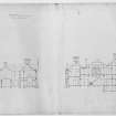 Photographic copy of plan showing sections through main building and kitchen wing, Aros House, Mull.