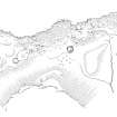 RCAHMS inked drawing; plan of hut circles, Cnoc Smeordail.